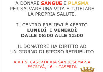 IL COMUNE E L’AVIS DI CASERTA VI INVITANO A DONARE